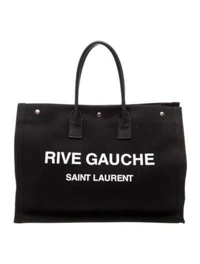 Pre-owned Saint Laurent Canvas Rive Gauche In Black