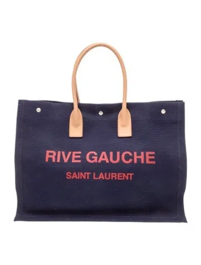 Pre-owned Saint Laurent Canvas Rive Gauche In Blue