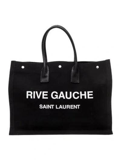 Pre-owned Saint Laurent Canvas Rive Gauche Tote Bag In Black