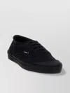 Saint Laurent Canvas Round Toe Rubber Sole Sneakers In Black