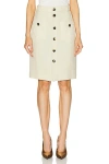 Saint Laurent Saharan Canvas Pencil Skirt In Beige