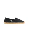 Saint Laurent Canvas Slip-on Espadrilles With Embroidered Logo Detail In Black