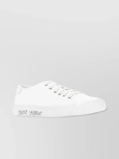 SAINT LAURENT CANVAS SNEAKERS WITH FLAT SOLE AND ROUND TOE