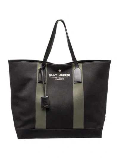 Pre-owned Saint Laurent Canvas Tote In Black