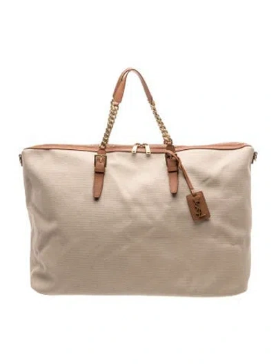 Pre-owned Saint Laurent Canvas Tote In Neutral
