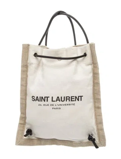 Pre-owned Saint Laurent Canvas Tote In Neutral