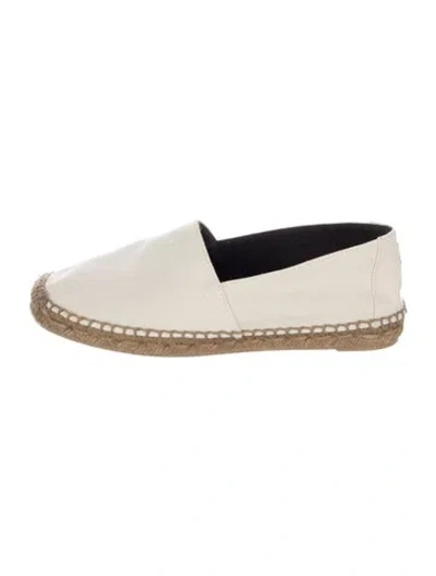 Pre-owned Saint Laurent Canvas Whipstitch Trim Espadrilles In Neutral