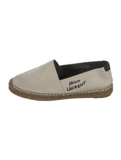 Pre-owned Saint Laurent Canvas Whipstitch Trim Espadrilles In Neutrals