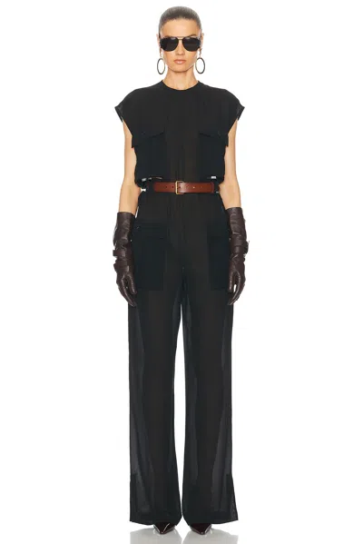 SAINT LAURENT CAP SLEEVE JUMPSUIT