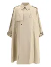 Saint Laurent Single-breasted Trench Coat Featuring Storm Flap In Neutral