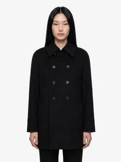 Saint Laurent Cappotto Doppio Petto In Lana In Black