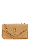 Saint Laurent Cappuccino Nappa Leather Small Loulou Shoulder Bag In Brown