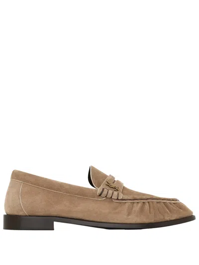 Saint Laurent Cappuccino Suede Le Loafer Loafers In Multi