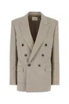 Saint Laurent Cappuccino Wool Blazer In Neutral