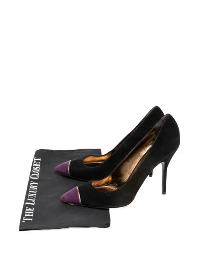 Pre-owned Saint Laurent Cap-toe Pointed Pumps In Black