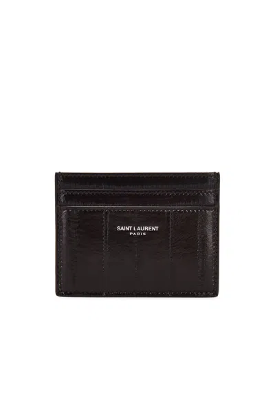 Saint Laurent Card Case In Brunt Brown