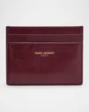 Saint Laurent Card Case In Leather In Red