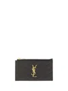 Saint Laurent Black Calf Leather Bos Taurus Wallet In Black
