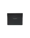 Saint Laurent Paris Pebbled-leather Card Holder In Black