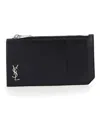 Saint Laurent Tiny Cassandre Fragments Card Holder In Black