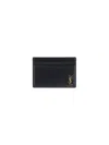 Saint Laurent Tiny Cassandre Card Holder In Black