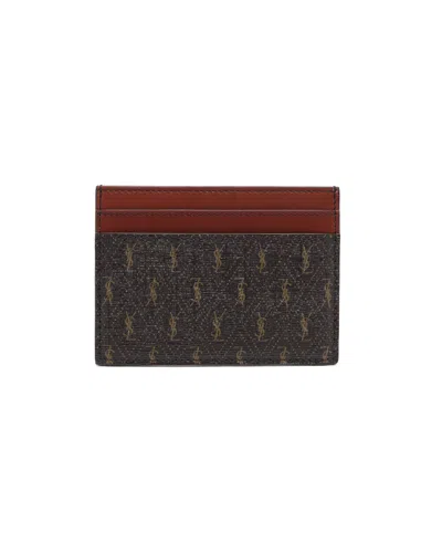 Saint Laurent Card Holder In Brown