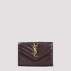 Saint Laurent Card Holder In Burgundy