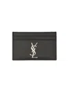 Saint Laurent Card Holder "cassandras" In Burgundy