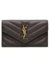 Saint Laurent Card Holder "cassandras" In Brown