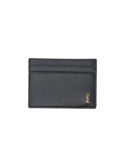 Saint Laurent Card Holder “cassandre” In Black