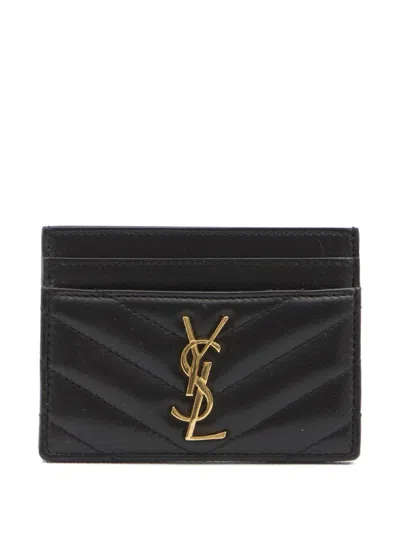 Saint Laurent Card Holder Decorated In Black