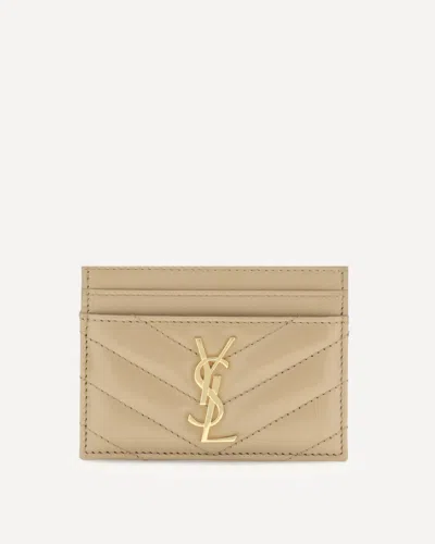 Saint Laurent Card Holder In Sand