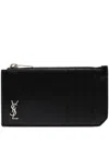 Saint Laurent Tiny Cassandre Fragments Cardholder In Black