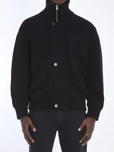 Saint Laurent Cardigan Jacket In Wool In Black