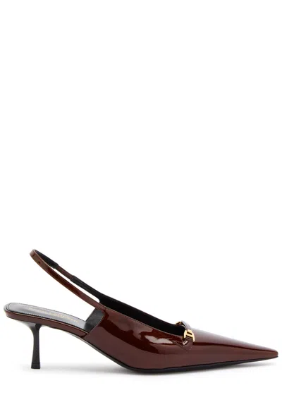 SAINT LAURENT SAINT LAURENT CARINE 55 PATENT LEATHER SLINGBACK PUMPS