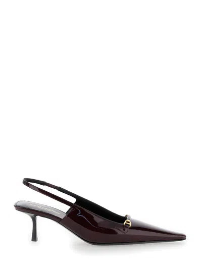 SAINT LAURENT CARINE SLINBACK PUMPS IN PATENT LEATHER