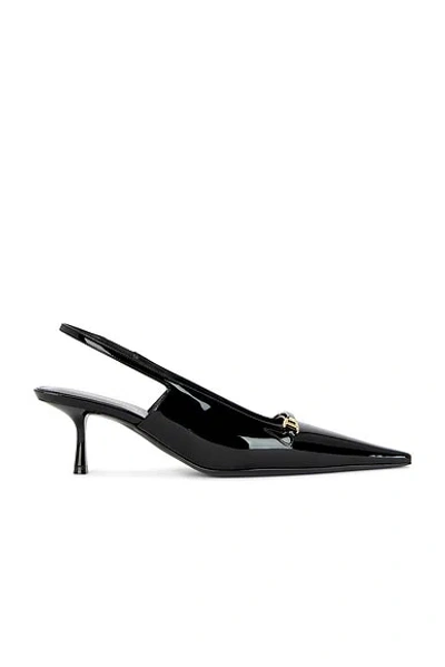 Saint Laurent Avenue Slingback Pointed Toe Pump In Nero