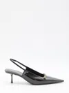 Saint Laurent Carine 55 Patent Leather Slingback Pumps In Black