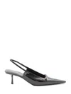 Saint Laurent Carine 55 Patent Leather Slingback Pumps In Nero