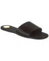 Saint Laurent Carlyle Satin Flat Sandals In Black