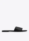 Saint Laurent Carlyle Silk Satin Crêpe Slides In Black