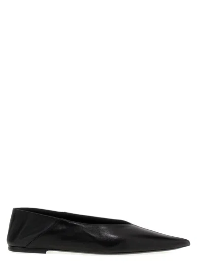 Saint Laurent Carolyn Vamp Slippers In Black