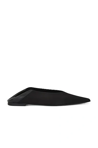 Saint Laurent Carolyn Flat Slipper In Black