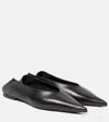 Saint Laurent Nour Pointed-toe Leather Mules In Black