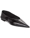 Saint Laurent Carolyn Leather Flat In Black