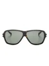 Saint Laurent Carolyn Oversized-frame Sunglasses In Grey