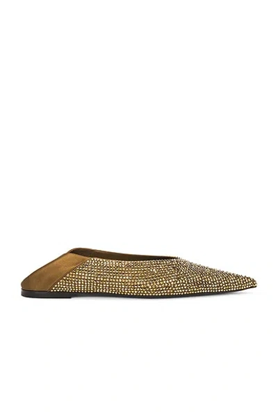 Saint Laurent Carolyn Slipper In Gold