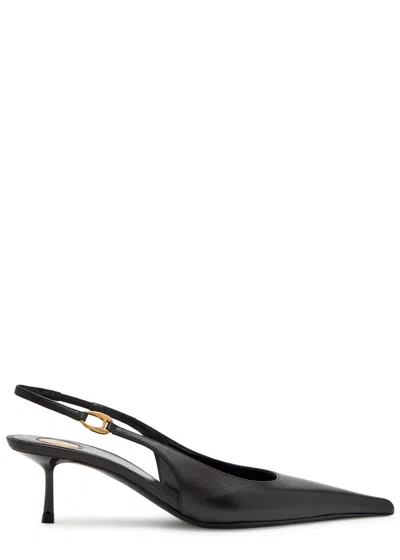 Saint Laurent Casabiva 50 Leather Slingback Pumps In Black