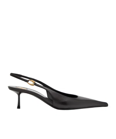 Saint Laurent Casabiva 50 Leather Slingback Pumps In Black