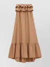 Saint Laurent Cascading Tiered Maxi Dress With Belted Waist